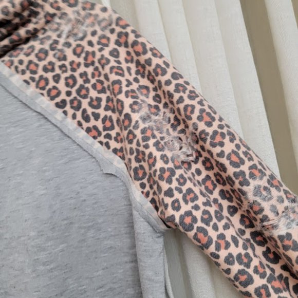 12  PM by Mon Ami Cowl Neck Leopard and Gray Sweatshirt - Picture 4 of 5